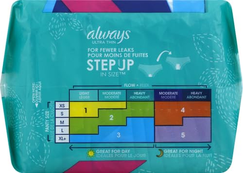 Always Ultra Thin Feminine Pads For Women, Size 3 Extra Long Super Absorbency, With Wings, Unscented, 38 Count