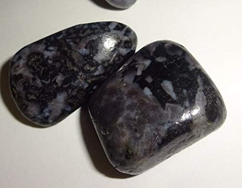 2pc Mystic Merlinite / Indigo Gabbro / Medium Tumbled & Polished / Natural Healing Crystal Gemstone Collectible , Display or Wra