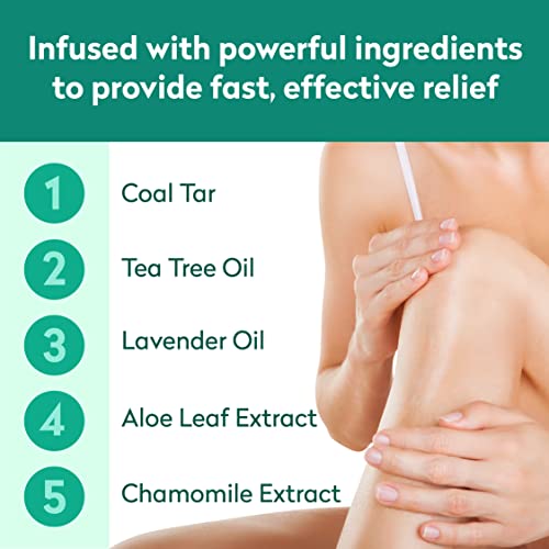 Dr. Blaines REVITADERM Psoriasis Formula - Soothing Topical Cream with Coal Tar, Tea Tree Oil and Lavender Oil for Itching, Flak