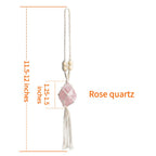 Crystal Car Hanging Ornaments Rose Quartz Healing Crystals Window Car Decorations Christmas Tree Hanging Ornaments Good Luck Hom