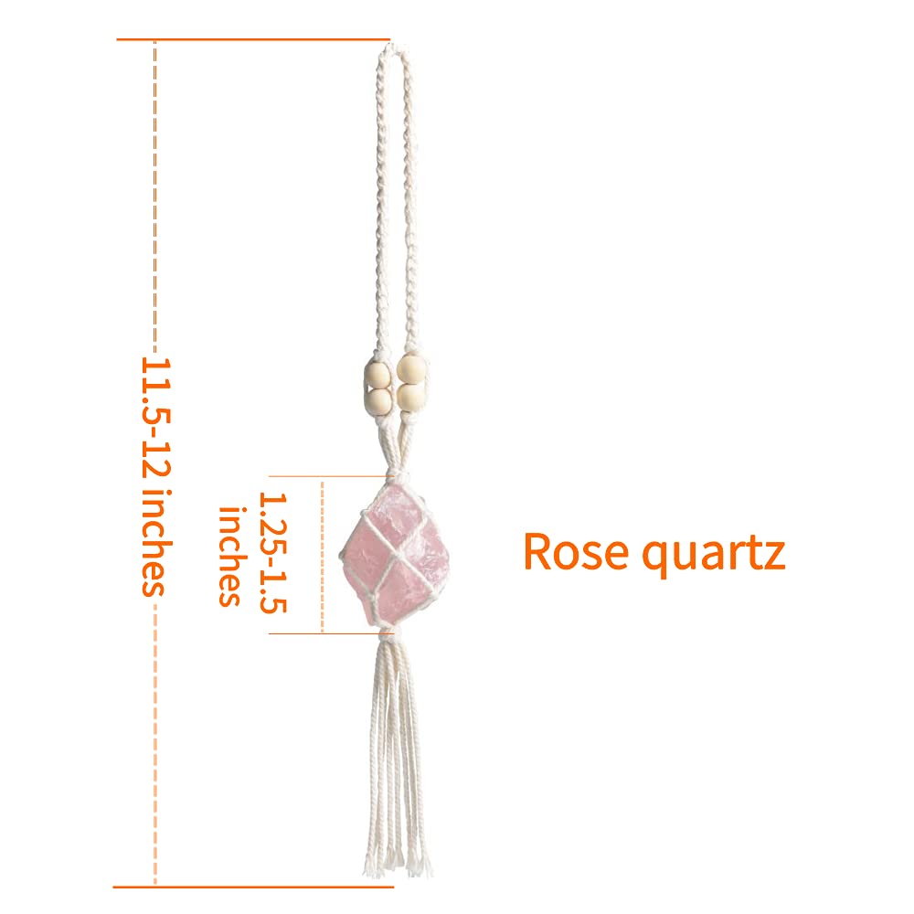Crystal Car Hanging Ornaments Rose Quartz Healing Crystals Window Car Decorations Christmas Tree Hanging Ornaments Good Luck Hom