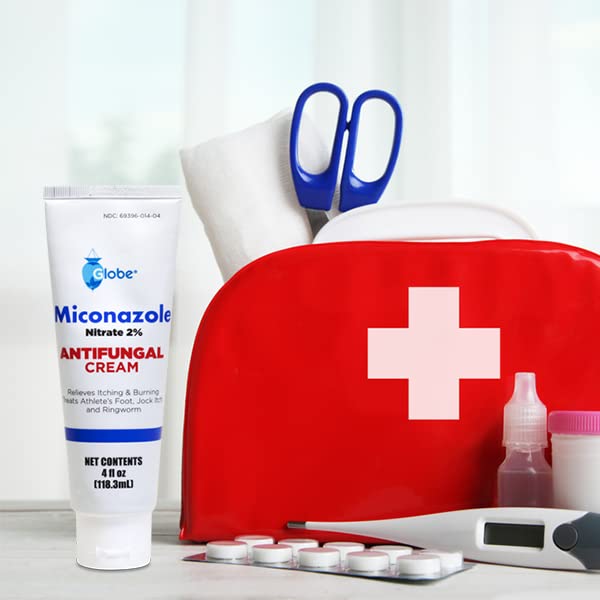 Globe (2 Pack Miconazole Nitrate 2% Cream (4 oz) Cures Most Athletes Foot, Jock Itch, Ringworm and More.