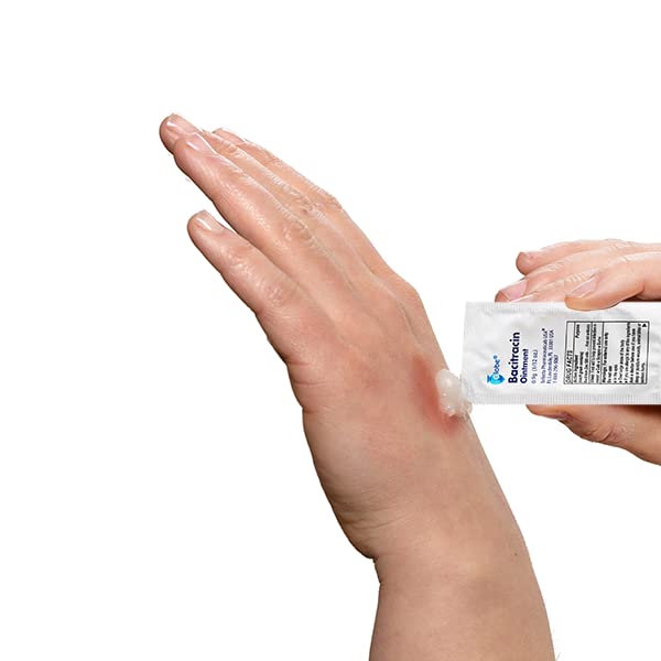 Globe (144 Packets) Bacitracin Antibiotic Zinc Ointment 0.9g Packet. First Aid to Prevent and heal infections for Minor cuts, sc