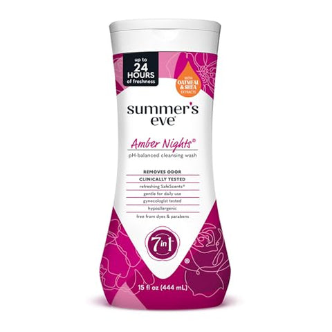 Summer's Eve Amber Nights with Oat and Shea Extracts, Daily Refreshing Feminine Wash, Removes Odor, pH balanced, 15 fl oz
