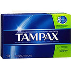 Tampax Flushable Super Tampons - 10 ct, Pack of 5