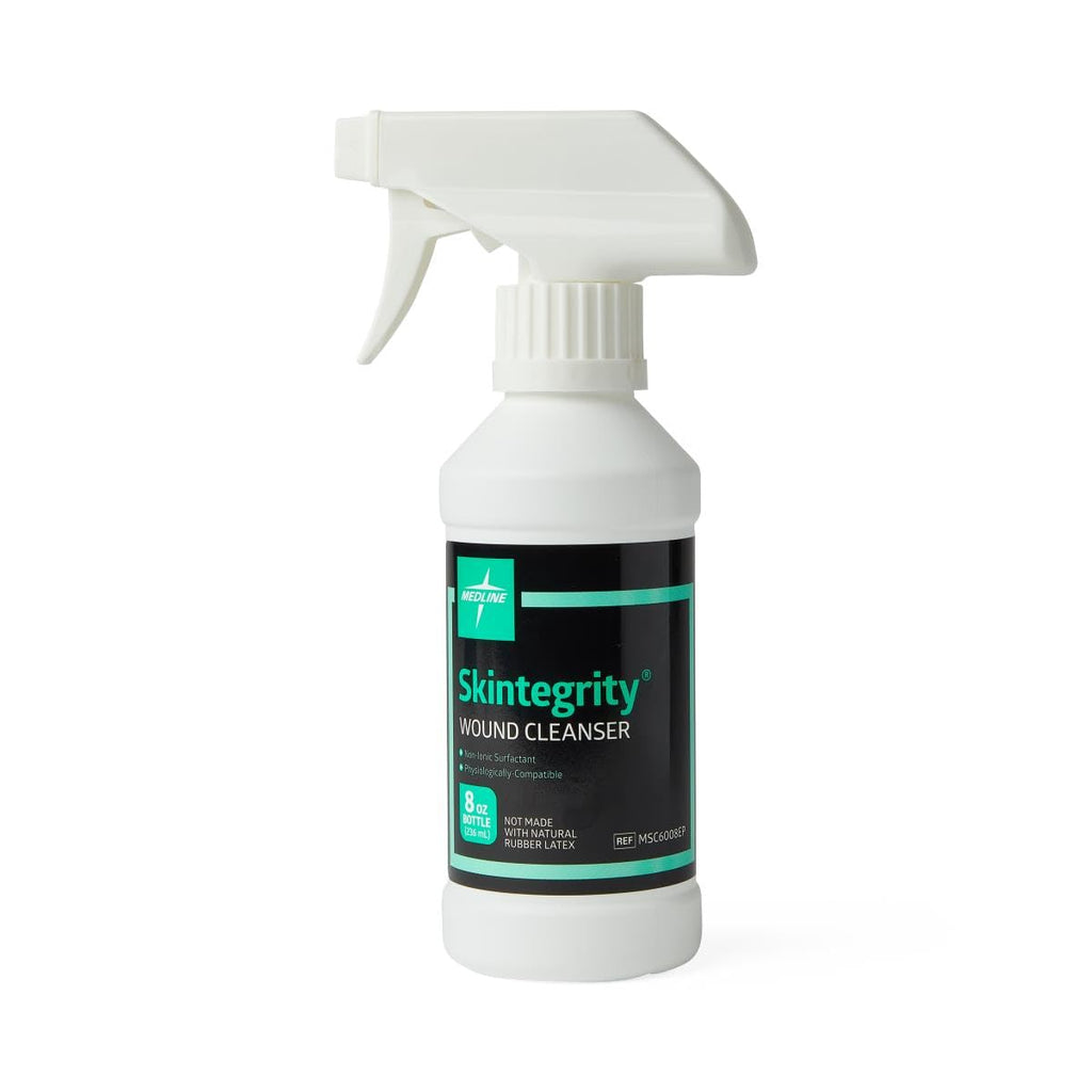 Medline Skintegrity Wound Cleanser, 8 ounce Spray Bottle, for wound cleaning, debridement, removing protein, pressure injuries, 