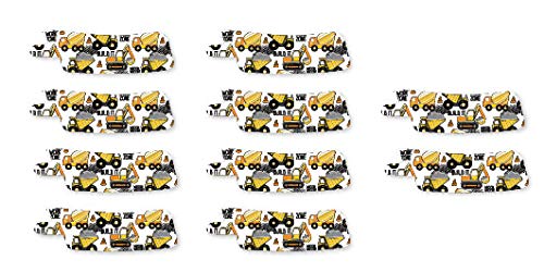 Nasogastric or Oxygen Tube precut Adhesive Tape Construction Theme x 10 Pack. (Mix Pack)
