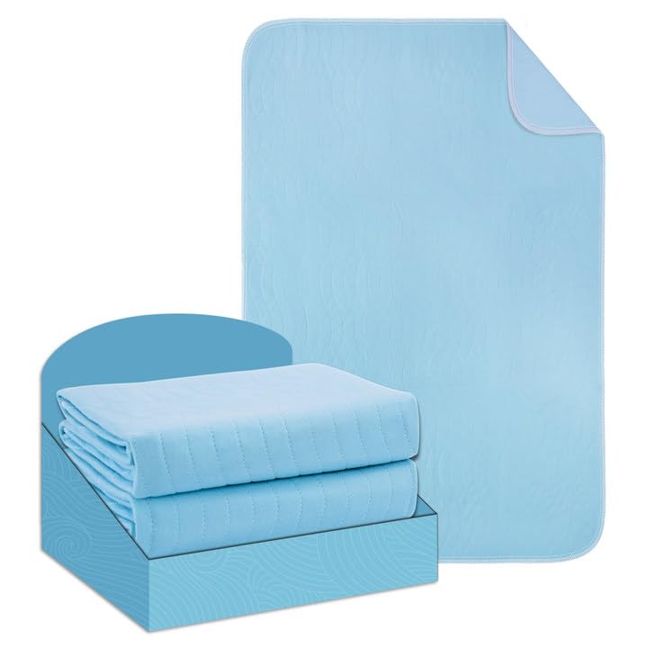 DAHAPYBOO Washable Underpads, 36x54 2 Pack Incontinence Bed Pads, Heavy Absorbency Reusable for Elderly, Kids, Adults and Pets, 