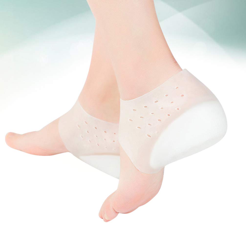 Heel Cup Insoles Half Height Increase Insoles Invisible Silicone Shoe Lift Heel Pads 4.5CM Men Women (for Size 40-46)