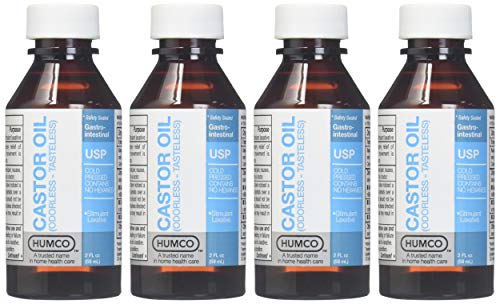 Humco Castor Oil, Tasteless - 2 oz, Pack of 4