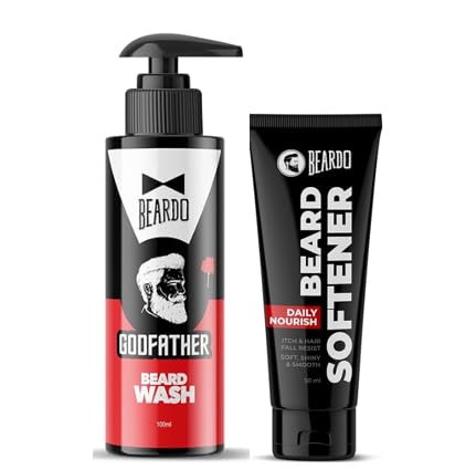Beard Softener 50G With Godfather Beard Wash 100Ml | Beard Conditioner Cream, Beard Shampoo For Men, Soft Smooth Beard Care, Men