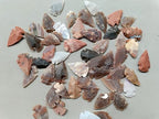 Set of 50 Raw Stone Arrowheads - Mixed Gemstone Flint Knapped Points - Authentic Primitive Hunting Spearheads for Crafts, Jewelr