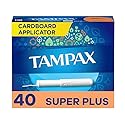 Tampax Tampons, Super Plus Absorbency, Cardboard Applicator, Leakgaurd Skirt, Unscented, 40 Count