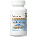 PHARBEST Aspirin 81mg - 1000 Tablets