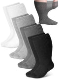 Bunnycool 4 Pairs Extra Wide Socks Swollen 30 Lymphedema Bariatric Socks Non Binding Loose Fit(9-11,Multi Colors)