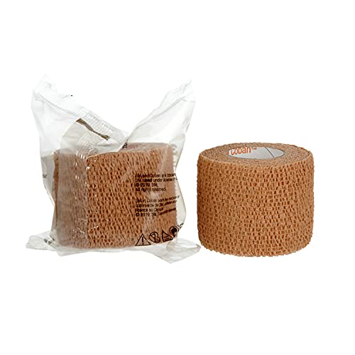 3M Coban Self-Adherent Wrap 1582, Tan, 2 Inch x 5 Yards, 36 Bags/Case
