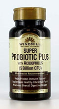 Windmill Natural Vitamins Super Probiotic Plus with Acidophilus (5 Billion CFU) 60 Capsules (Pack of 3)