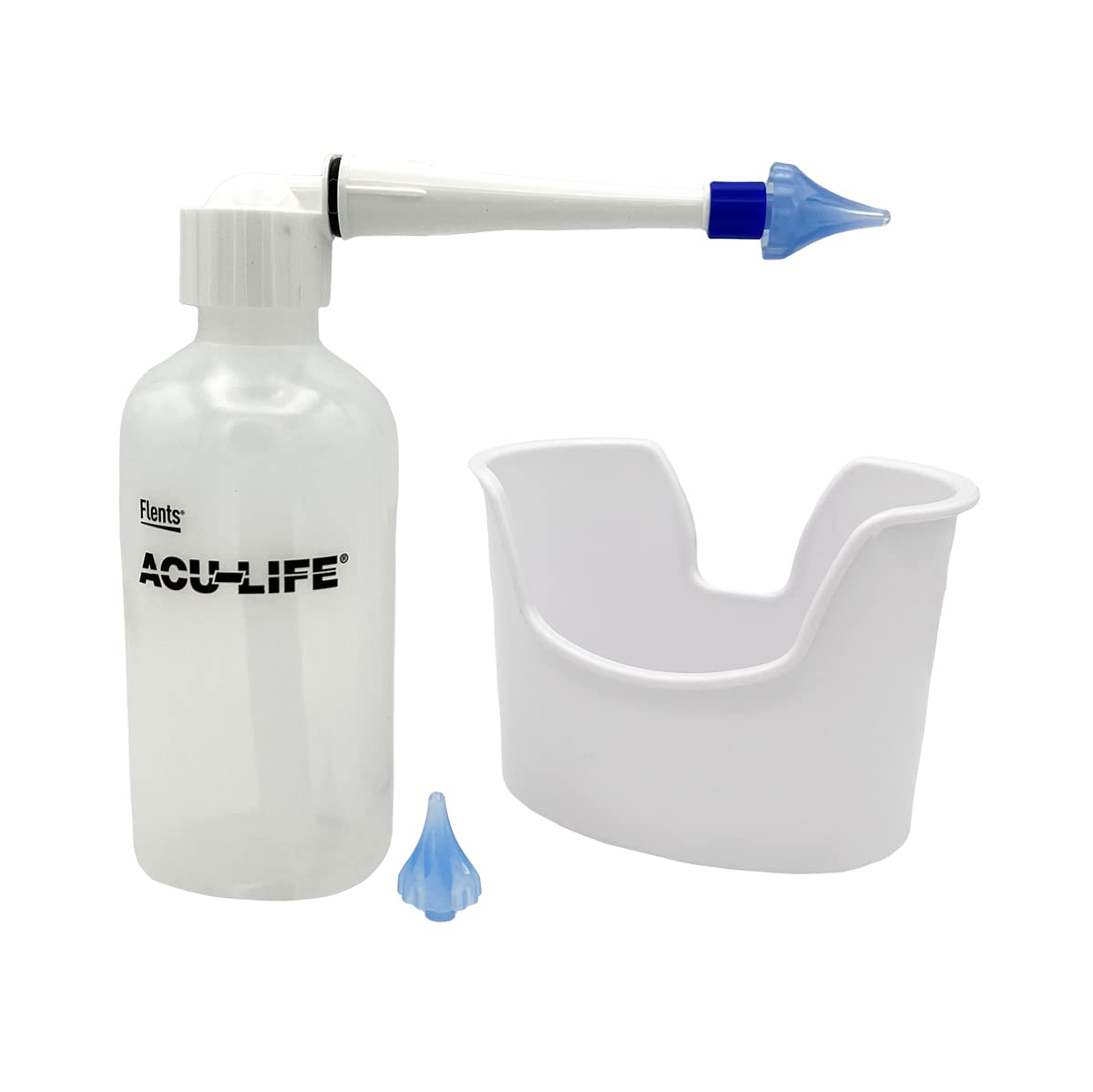 Acu-Life Ear Irrigator, Soft Tri-Steam Fit with Flarred Design for Comfort, Includes Basin, Ear Syringe and Easy Squeeze Bottle