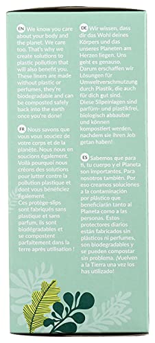 Natracare Natural Organic Curved Panty Liners, with Certified Organic Cotton, Ecologically Certified Cellulose Pulp and Plant St