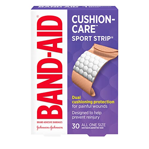 Band-Aid Brand Sterile Cushion Care Flexible Sport Strip Water Resistant Adhesive Bandages, Active First Aid & Wound Care for Mi