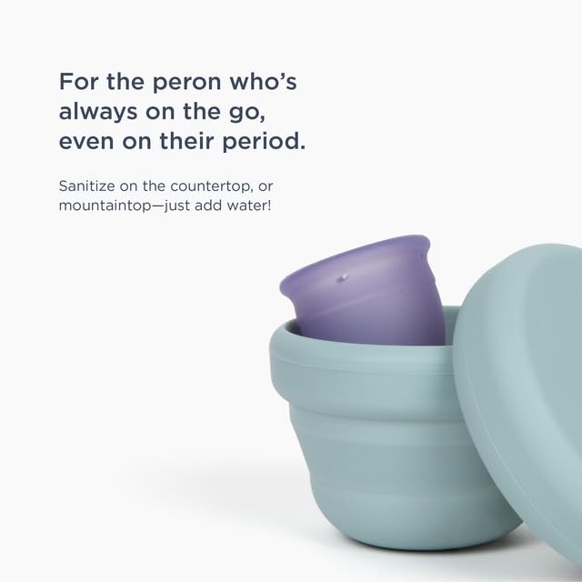 Saalt Compact Sanitizer - Easy Sanitization for Menstrual Cup Or Menstrual Disc - Microwavable - Reusable - Good for Camping, Do