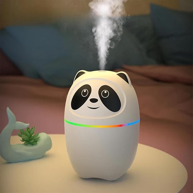 Sanbhav Cute Panda Cool Mist Humidifier2 Spray Modes| Essential Oil Diffuser| Quiet Usb Air Humidifier With Led Night Light For