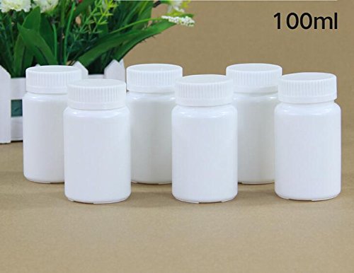 12PCS Plastic Round Container Bottles Storage Holder Dispenser Holder Organizer(White) (100ml)
