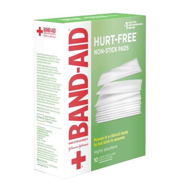 BAND-AID First Aid Non-Stick Pads, Large, 3 in x 4 in, 10 ea (Pack of 7), Packaging May Vary
