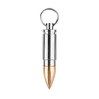 NHDT SW801 Keychain Pill Holder, Portable Brass and Titanium Waterproof Pill Box Container for Purse or Pocket or Necklace, Mini