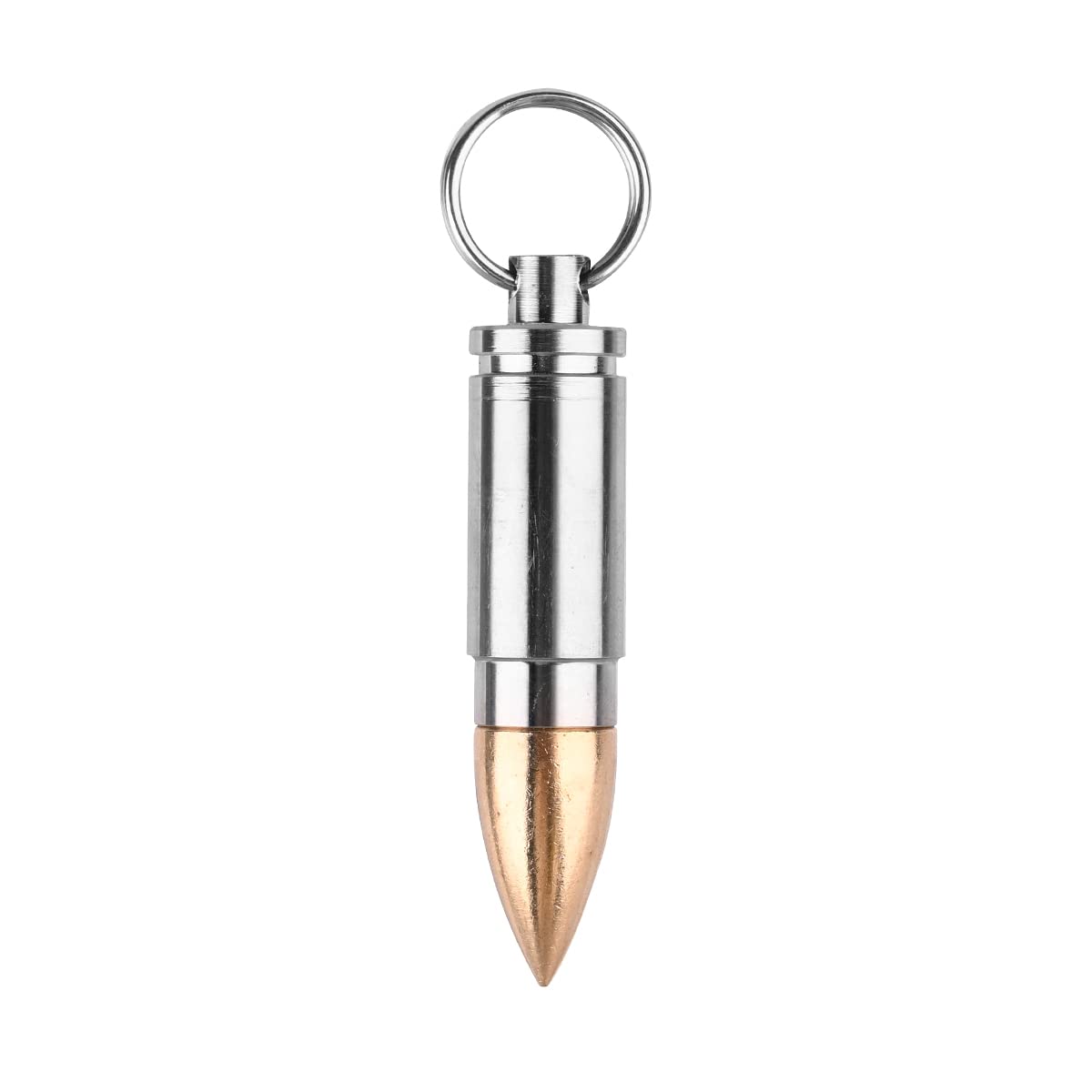 NHDT SW801 Keychain Pill Holder, Portable Brass and Titanium Waterproof Pill Box Container for Purse or Pocket or Necklace, Mini