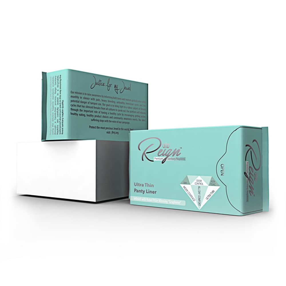 Reign Premium Sanitary Napkins Ultra Thin Panty Liner for Women, Ultra Thin Menstrual Pads,30 Count,1 Pack