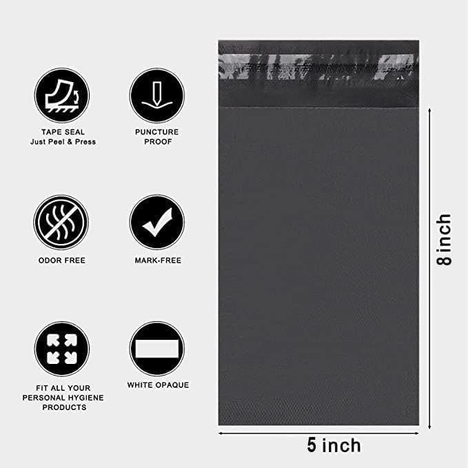 Sanitary Napkin Disposal Bags, Feminine Personal Disposal Bags, 100pcs Grey Opaque Bags, Sanitary Napkin Storage Bags for Sanita