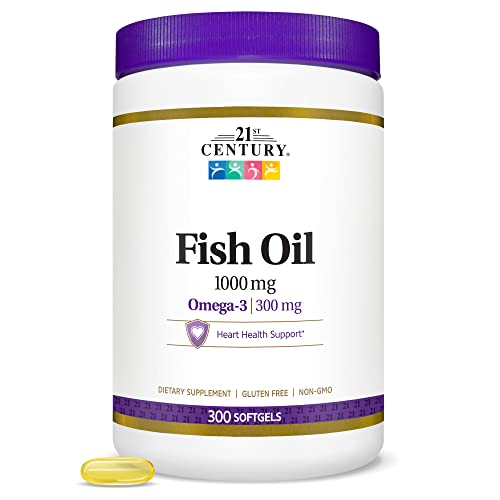 21st Century Fish Oil 1000 mg Softgels, 300 Count
