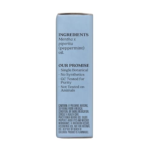 Aura Cacia 100% Pure Peppermint Essential Oil, 100% Pure Therapeutic Grade, 15 ml in Box, Mentha piperita
