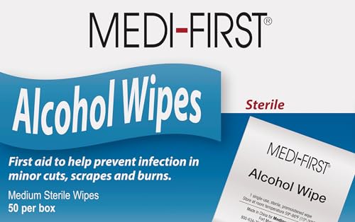 Medi-First 22150 Alcohol Skin Prep Pads, 50 Per Box
