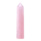 Apengshi Large Rose Quartz Natural Healing Crystal Tower 5.9-6.3 6 Faceted Single Point Love Energy Charger Crystal Wand Stone M