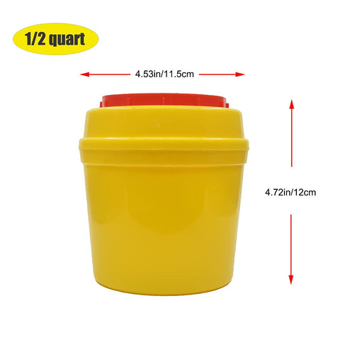 4-Pack Sharps Container(1/2 Quart),Small Sharp Needle Disposal Containers,Biohazard Medical Containers Sharps Box for Home and T