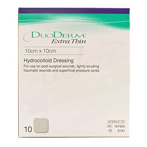ConvaTec DuoDERM Extra Thin Control Gel Formula 4x4 Hydrocolloid Sterile Adhesive Dressing for Superficial Wounds, Low Friction,