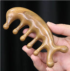 SAEEYCUE Authentic Green Sandalwood Comb Gua Sha Scraping Scalp Massager Head Head, Neck, Hands and Legs (B)