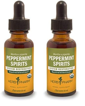 Herb Pharm Certified Organic Peppermint Spirits Liquid Extract Digestive System Support* Blend With Essential Oil - 1 Ounce (Pac