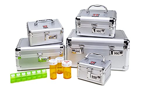 MEDICINE RX SAFE Medication Carrying Case - Large_Silver