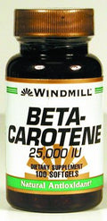 Beta Carotene 25, 000 MU softgels by Windmill - 100 ea