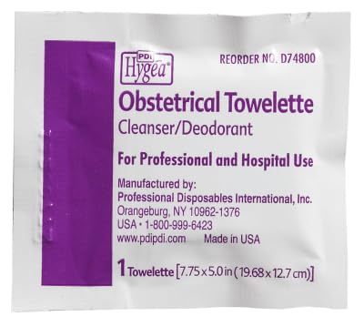 Hygea Obstetrical Towelette, Feminine Personal Cleansing Wipe, Individually Wrapped, 100 Wipes Per Box