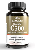 Windmill Health Products Chewable Vitamin C-500, Immune System Support, Potent Antioxidants, 90 Tablets, 90 Count