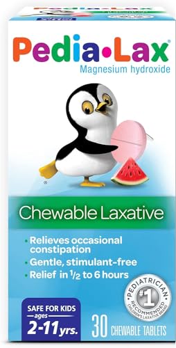 Pedia-Lax Childrens Saline Laxative Chewable Tablets, Watermelon, 30 Count