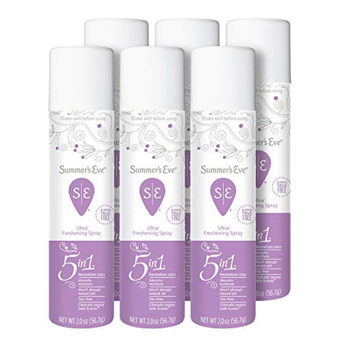 Summers Eve Freshening Spray, Ultra, pH Balanced, Dermatologist & Gynecologist Tested, Extra Strength, 2 Oz, Pack of 6