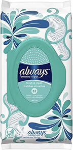 Always Feminine Wipes, Fresh & Clean, 32 Wipes (Pack of 2)