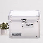Medicine Lock Box w/Combination Lock - 5 x 7 x 5 Cabinet Safe, White