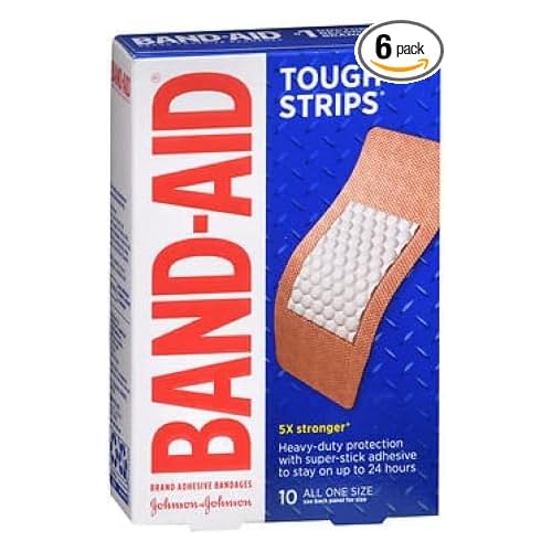 Band-Aid Adhesive Bandages, Extra Tough-Strips, 1-3/4-Inch 10 Bandages (Pack of 6)