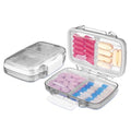 Fullicon 2 Pack Travel Pill Organizer, 4 Compartments Portable Pill Case, Moisture Proof Small Pill Box with Labels, Travel Pill